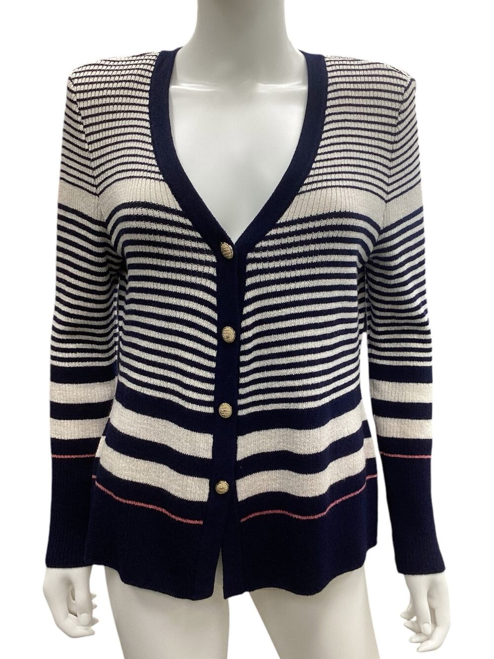 St. John Collection Cardigan Women’s Size 6 Knit Stripes with Buttons